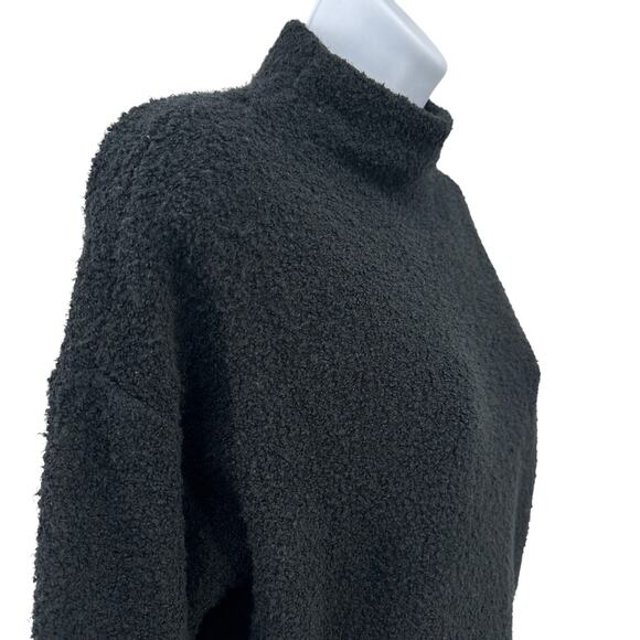 Marled Sweater WMNS XS Black Soft Fuzzy Pullover High Neck Long Sleeve Stretchy - Picture 2 of 8